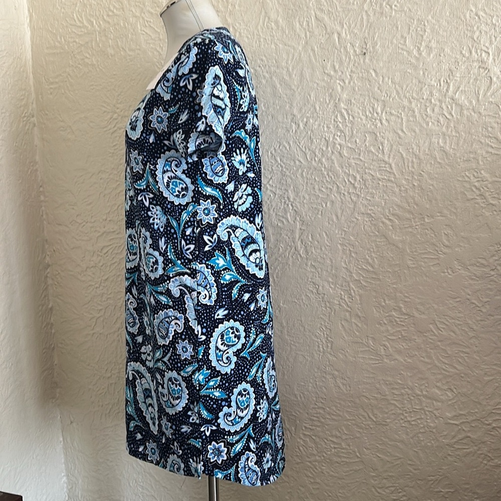 Vera Bradley Short Sleeved Night Dress North Shore Paisley Blue NWT XS - Picture 3 of 7
